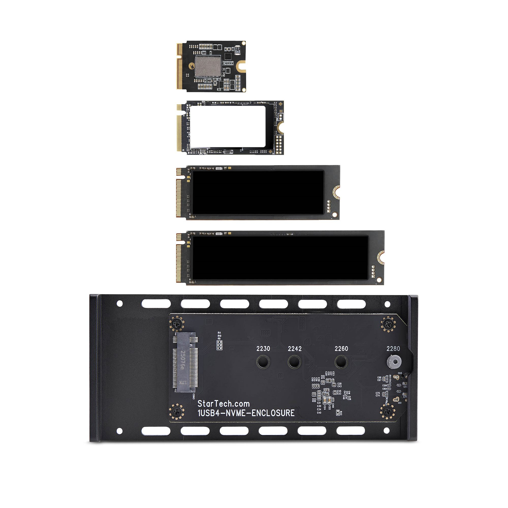 StarTech.com USB4 M.2 NVMe SSD Behuizing, 40Gbps, Externe USB-C / Thunderbolt NVMe SSD Enclosure, Aluminium Heatsink, B+M/M-Key - Afbeelding 4