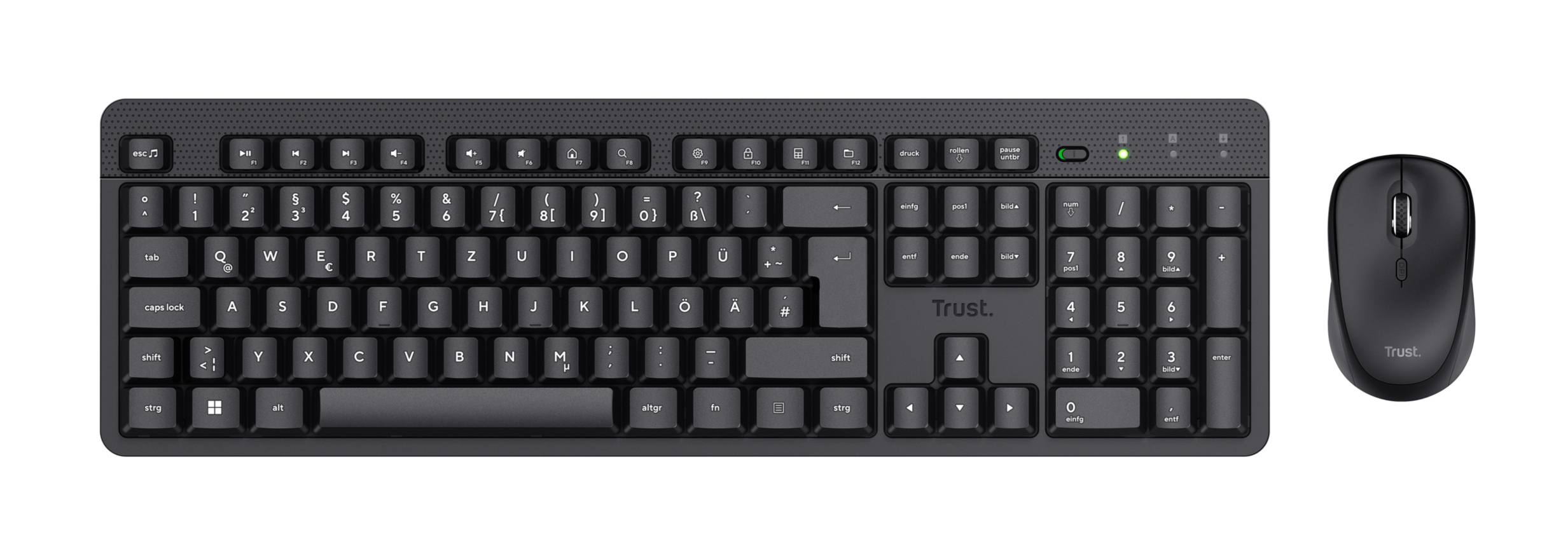 Trust TKM‑360 Draadloos toetsenbord+muis set – business model – RF draadloos – QWERTY – Inclusief muis – Zwart - Afbeelding 5
