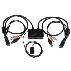 StarTech.com 2-poorts USB HDMI-kabel KVM-switch met audio en remote switch – met USB-voeding