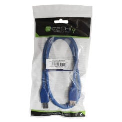 Techly 0.5m USB 3.0 A M/F USB-kabel USB 3.2 Gen 1 (3.1 Gen 1) 0,5 m USB A 5 Gbit/s Blauw - Afbeelding 3