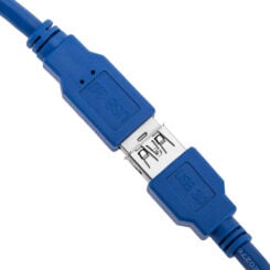 Techly 0.5m USB 3.0 A M/F USB-kabel USB 3.2 Gen 1 (3.1 Gen 1) 0,5 m USB A 5 Gbit/s Blauw - Afbeelding 4