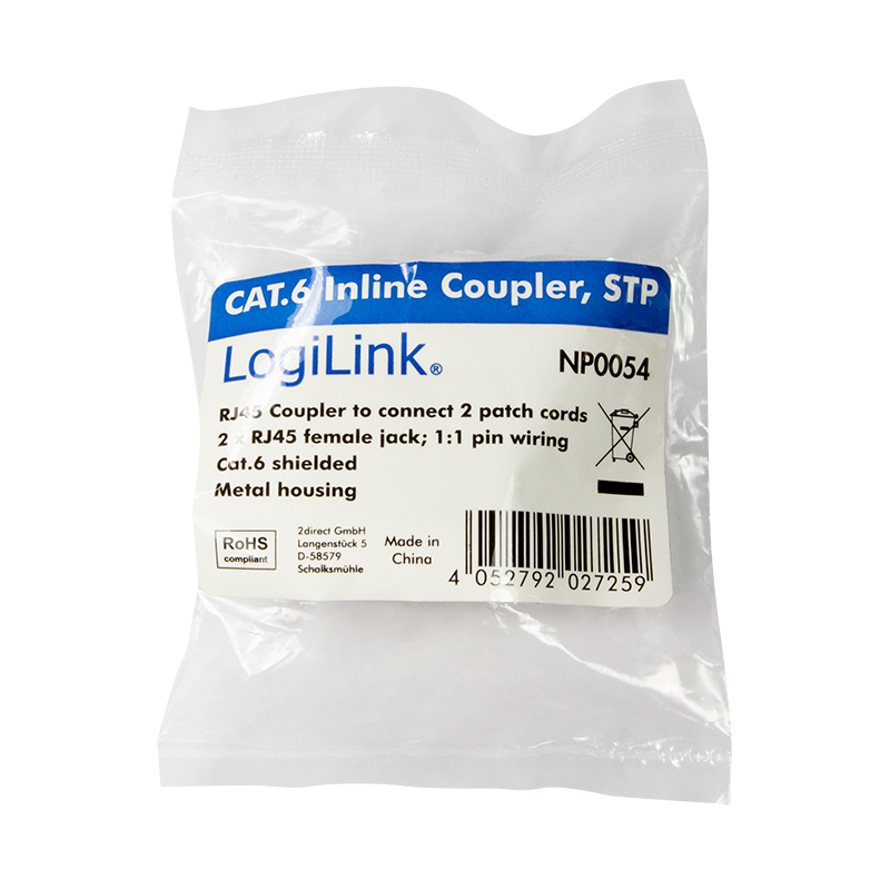 LogiLink NP0054 tussenstuk voor kabels RJ45 Grijs - Afbeelding 6