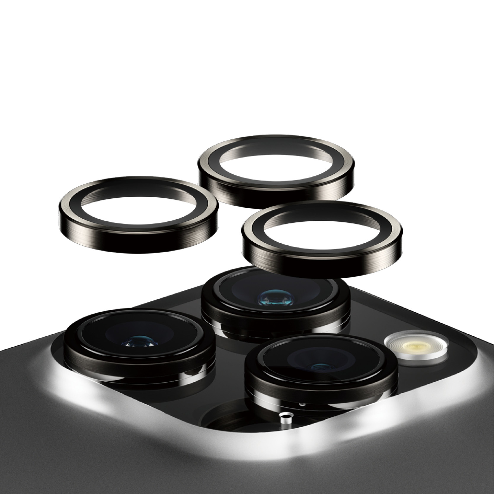PanzerGlass ® Hoops® Metal Camera Lens Protector Black iPhone 15 Pro | 15 Pro Max Doorzichtige schermbeschermer Apple 1 stuk(s)