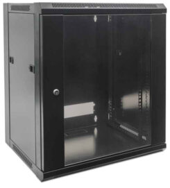 Intellinet 19" netwerkkast wandmontage (standaard), 6U, 450 mm diep, zwart, bouwpakket (flatpack), max. 60 kg, bruikbare diepte 270–350 mm, metalen & glazen deur, afneembare zijpanelen, montagemateriaal niet inbegrepen - Afbeelding 4