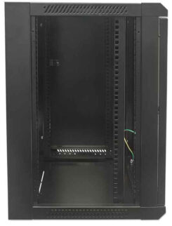 Intellinet 19" netwerkkast wandmontage (standaard), 6U, 450 mm diep, zwart, bouwpakket (flatpack), max. 60 kg, bruikbare diepte 270–350 mm, metalen & glazen deur, afneembare zijpanelen, montagemateriaal niet inbegrepen - Afbeelding 6