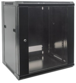 Intellinet 19" netwerkkast wandmontage (standaard), 9U, 600 mm diep, zwart, bouwpakket (flatpack), max. 60 kg, bruikbare diepte 410 mm, metalen & glazen deur, afneembare zijpanelen, montagemateriaal niet inbegrepen - Afbeelding 4