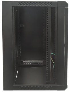 Intellinet 19" netwerkkast wandmontage (standaard), 9U, 600 mm diep, zwart, bouwpakket (flatpack), max. 60 kg, bruikbare diepte 410 mm, metalen & glazen deur, afneembare zijpanelen, montagemateriaal niet inbegrepen - Afbeelding 5