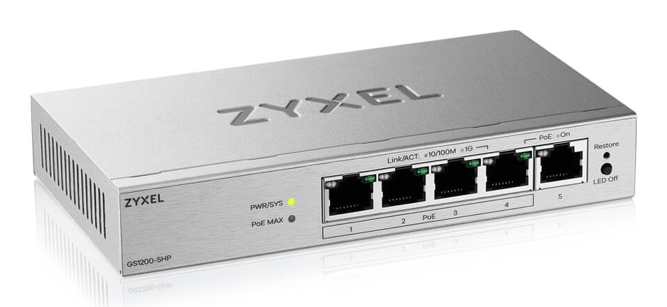Zyxel GS1200-5HPV3 Managed L2 Gigabit Ethernet (10/100/1000) Power over Ethernet (PoE) Desktop Grijs - Afbeelding 3