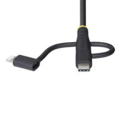 StarTech.com 1m Robuuste USB Multi Oplaadkabel, USB naar Lightning/Micro-USB/Type-C, Apple MFi Gecertificeerd, Aramide Mantel, Universele 3-in-1 USB Laadkabel voor iPhone/iPad/Android - Afbeelding 6