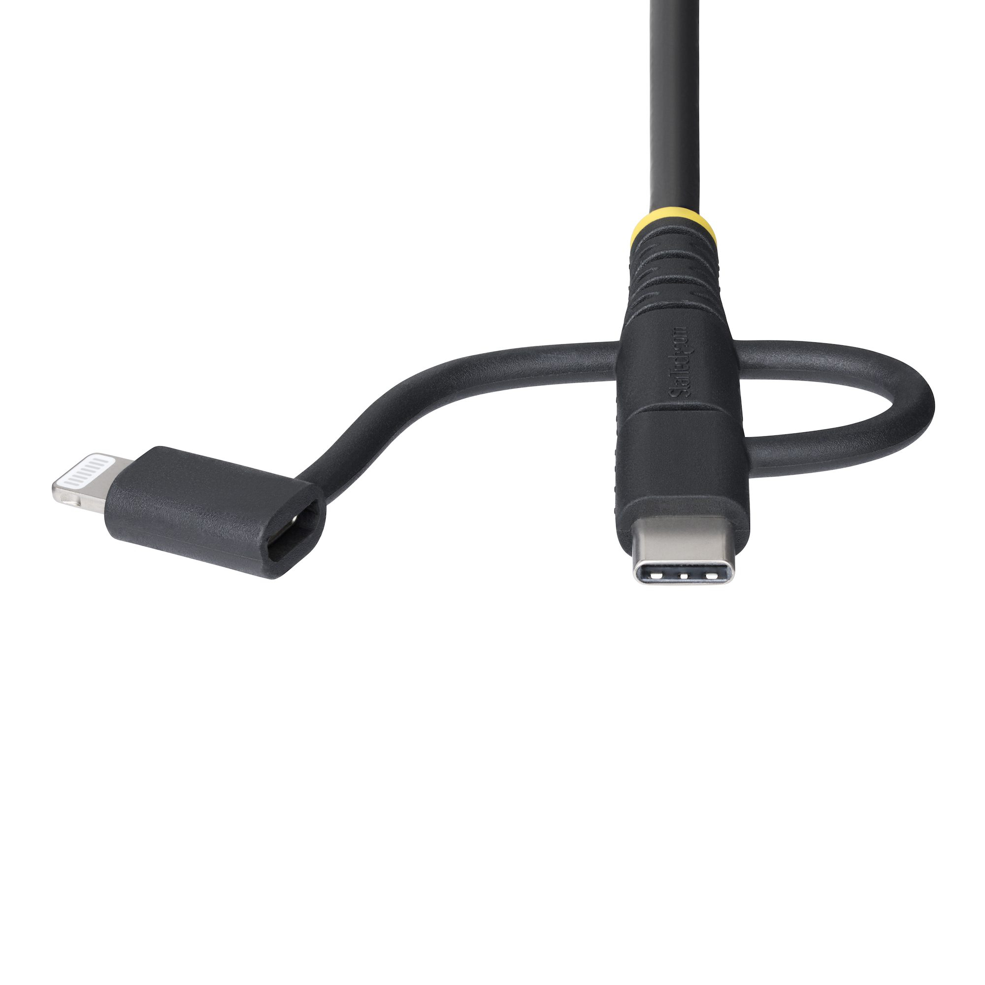 StarTech.com 1m Robuuste USB Multi Oplaadkabel, USB naar Lightning/Micro-USB/Type-C, Apple MFi Gecertificeerd, Aramide Mantel, Universele 3-in-1 USB Laadkabel voor iPhone/iPad/Android - Afbeelding 6
