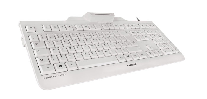 CHERRY KC 1000 SC toetsenbord Universeel USB AZERTY Belgisch Wit - Afbeelding 4