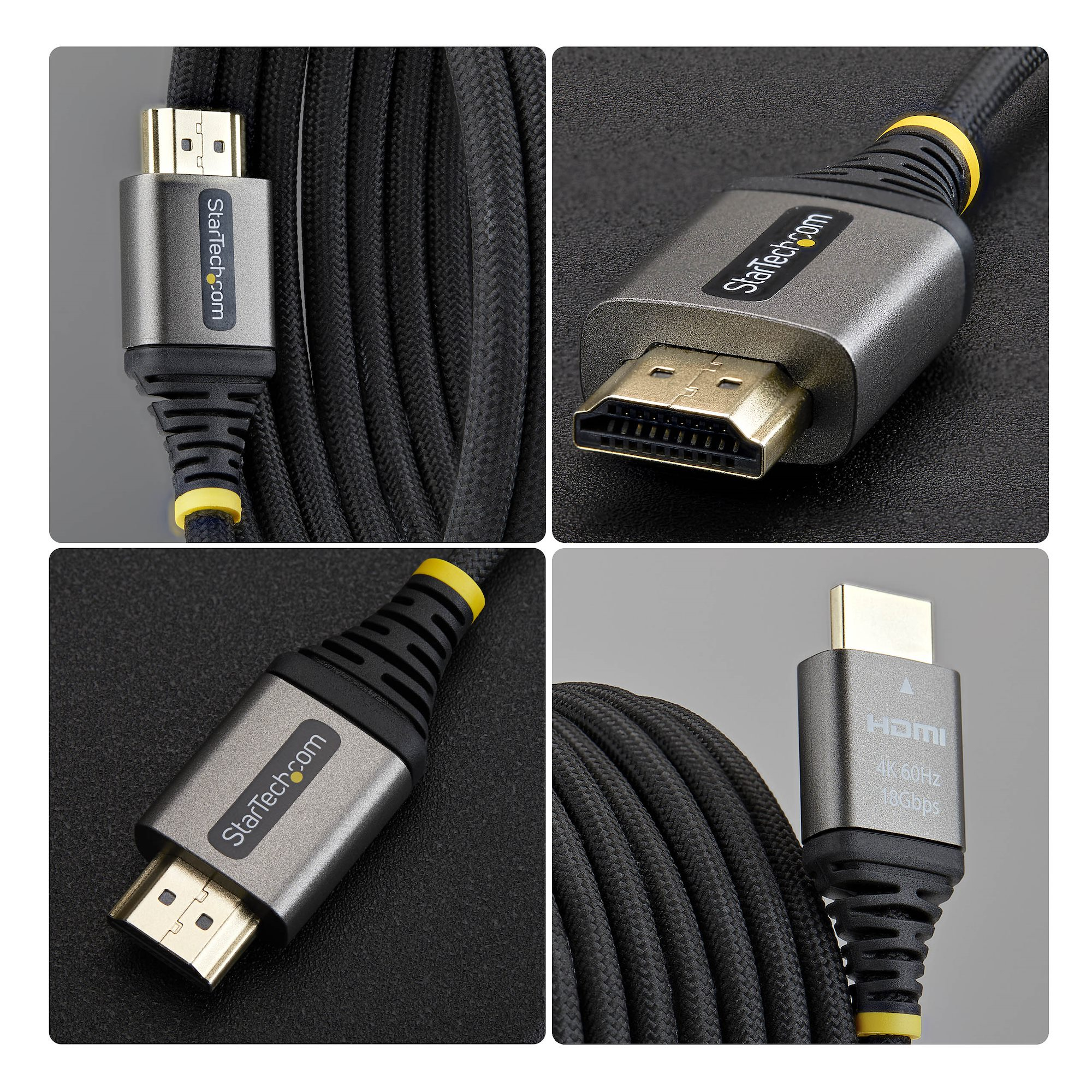 StarTech.com 1m Premium Gecertificeerde High Speed HDMI Kabel, Ultra Flexibele Gevlochten High Flex HDMI Kabel, 4K 60Hz / 1440p 144Hz met HDR10 / ARC, 18Gbps - Afbeelding 4