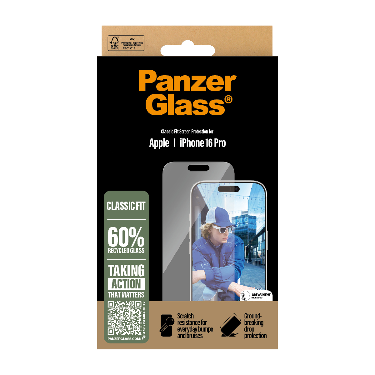PanzerGlass ® Screen Protector iPhone 16 Pro | Classic Fit Doorzichtige schermbeschermer Apple 1 stuk(s) - Afbeelding 4