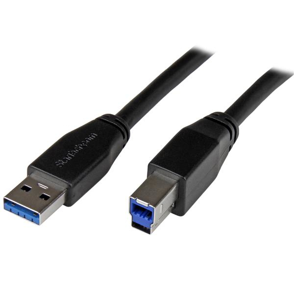 StarTech.com Actieve USB 3.0 (5Gbps) USB-A naar USB-B kabel 5m - USB 3.2 Gen1 - 5Gbps verlengkabel - Afbeelding 2