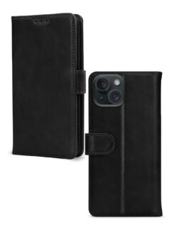 Mobilize Leather Wallet Apple iPhone 15 Plus Black