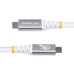 StarTech.com 50cm USB4 Kabel, 80Gbps, USB-IF Gecertificeerde USB-C Kabel, 240W PD, 8K 120Hz/4K 240Hz, DP2.1, DP80, Thunderbolt 4 Compatibel, USB Type-C Kabel, Wit - Afbeelding 4