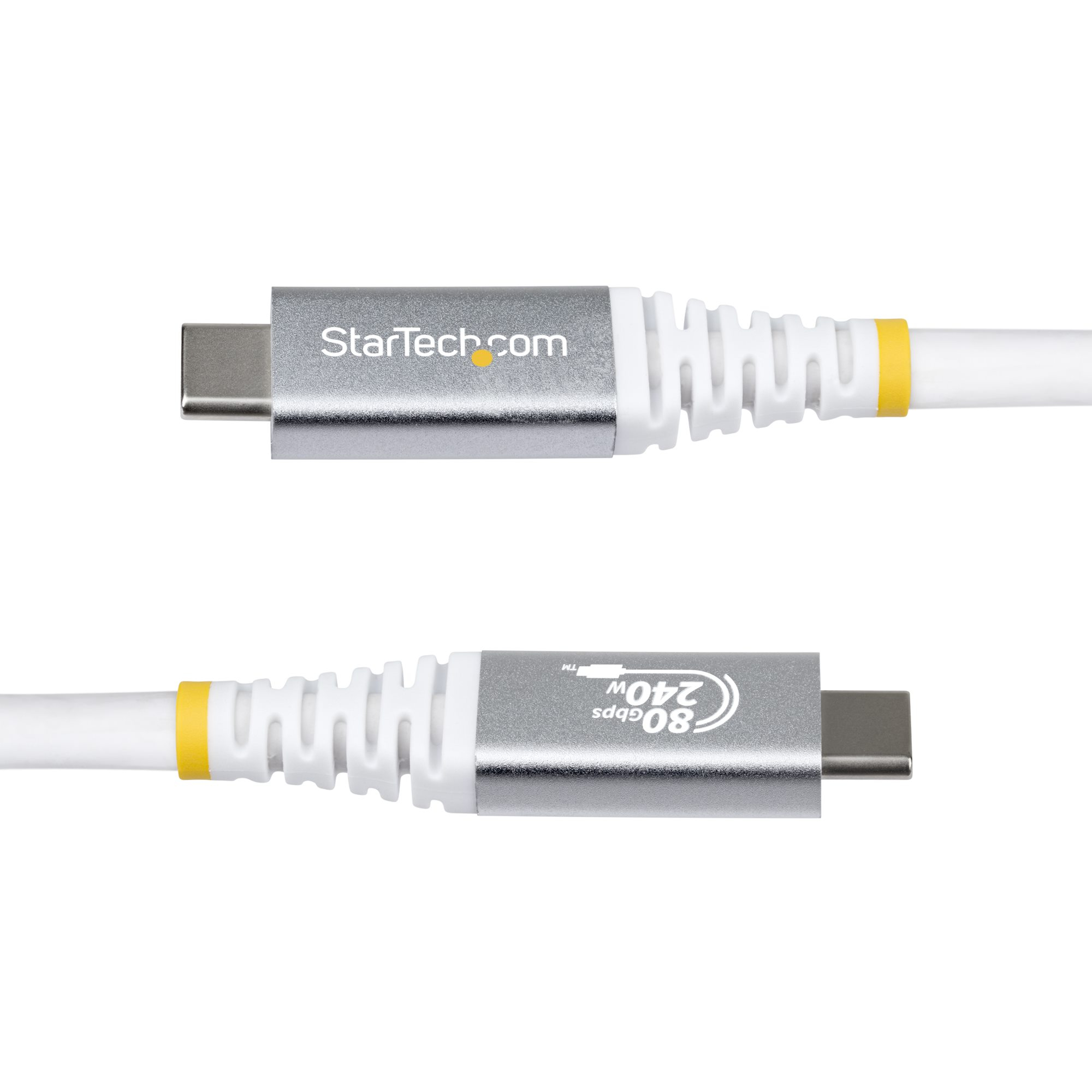 StarTech.com 1m USB4 Kabel, 80Gbps, USB-IF Gecertificeerde USB-C Kabel, 240W PD, 8K 120Hz/4K 240Hz DP2.1 DP80, Thunderbolt 4 Compatibel, Wit - Afbeelding 4