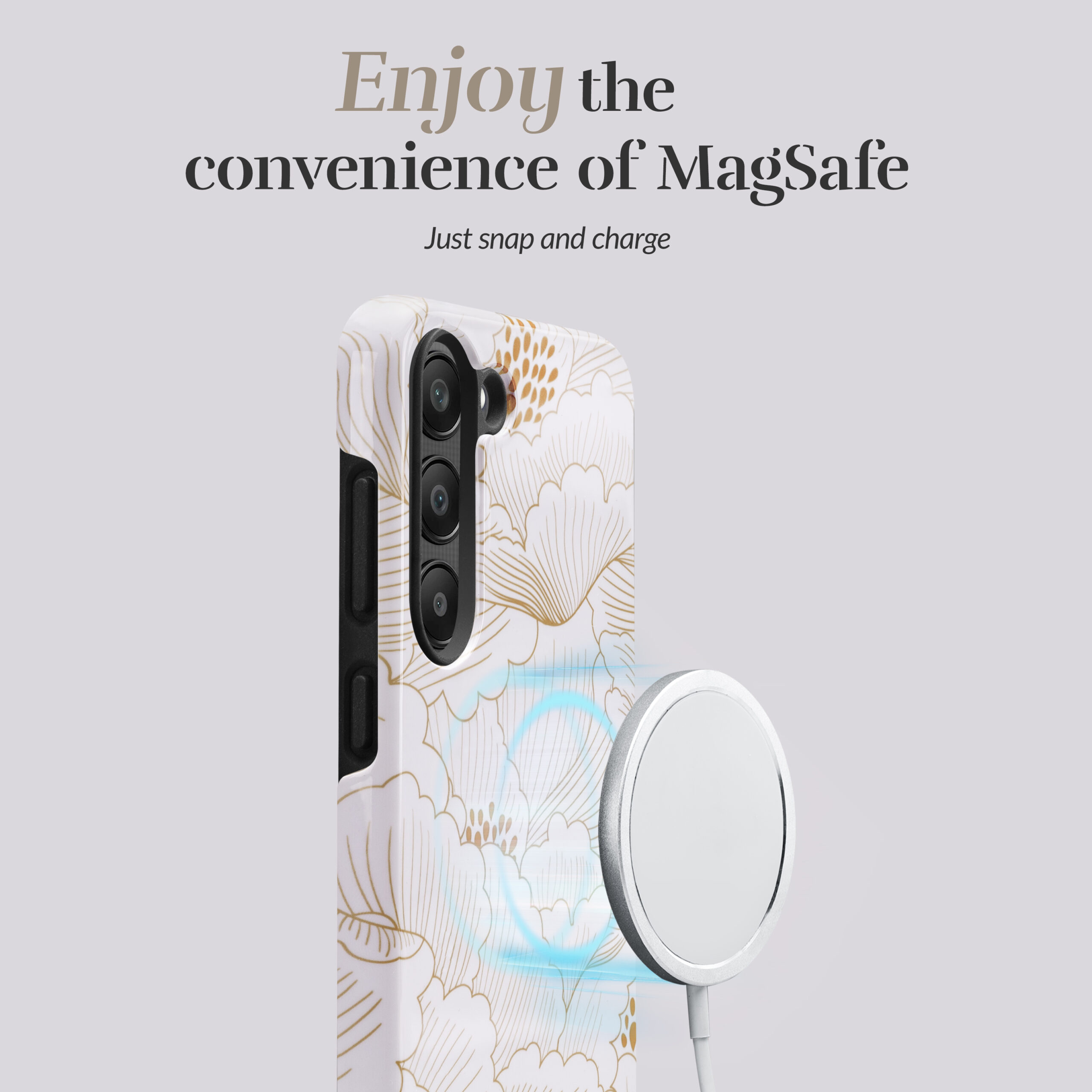 MIO White Roses Magsafe Compatible for Samsung S24+ 5G - Afbeelding 2