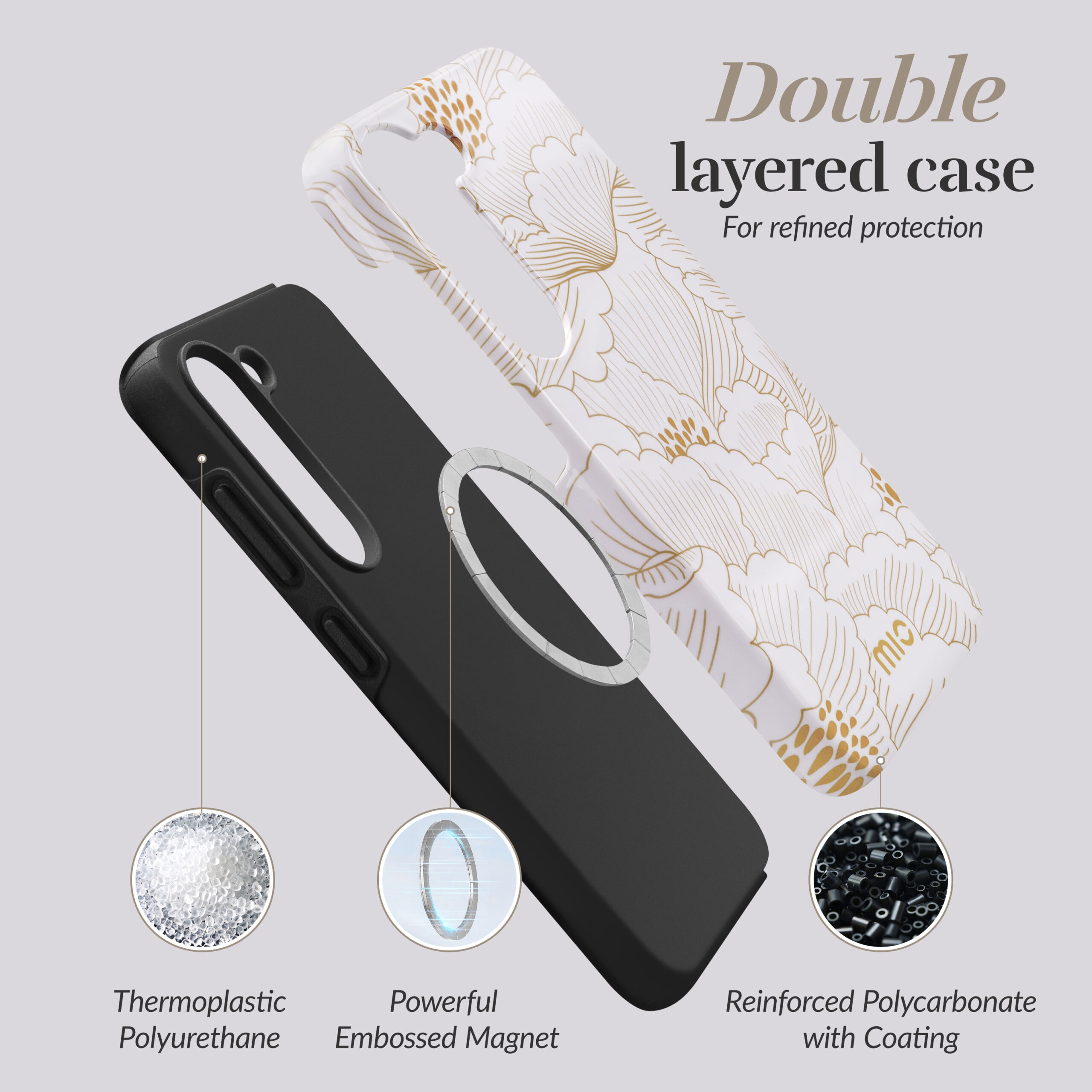MIO White Roses Magsafe Compatible for Samsung S24+ 5G - Afbeelding 5