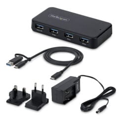 StarTech.com 4-Port USB-A Hub, 5Gbps, Self Powered, 2-in-1 USB-C en USB-A Host Kabel, 1x BC 1.2 Charging Poort, Inclusief 24W Power Adapter, MacBook en Windows - Afbeelding 4