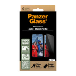 PanzerGlass ® 2-Way Privacy Screen Protector iPhone 16 Pro Max | Ultra-Wide Fit w. EasyAligner Doorzichtige schermbeschermer Apple 1 stuk(s) - Afbeelding 4
