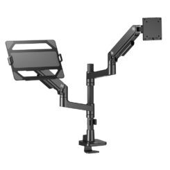 ACT Monitorarm 49" met laptophouder office premium, gasveer, paalbevestiging, 1 scherm - Afbeelding 2
