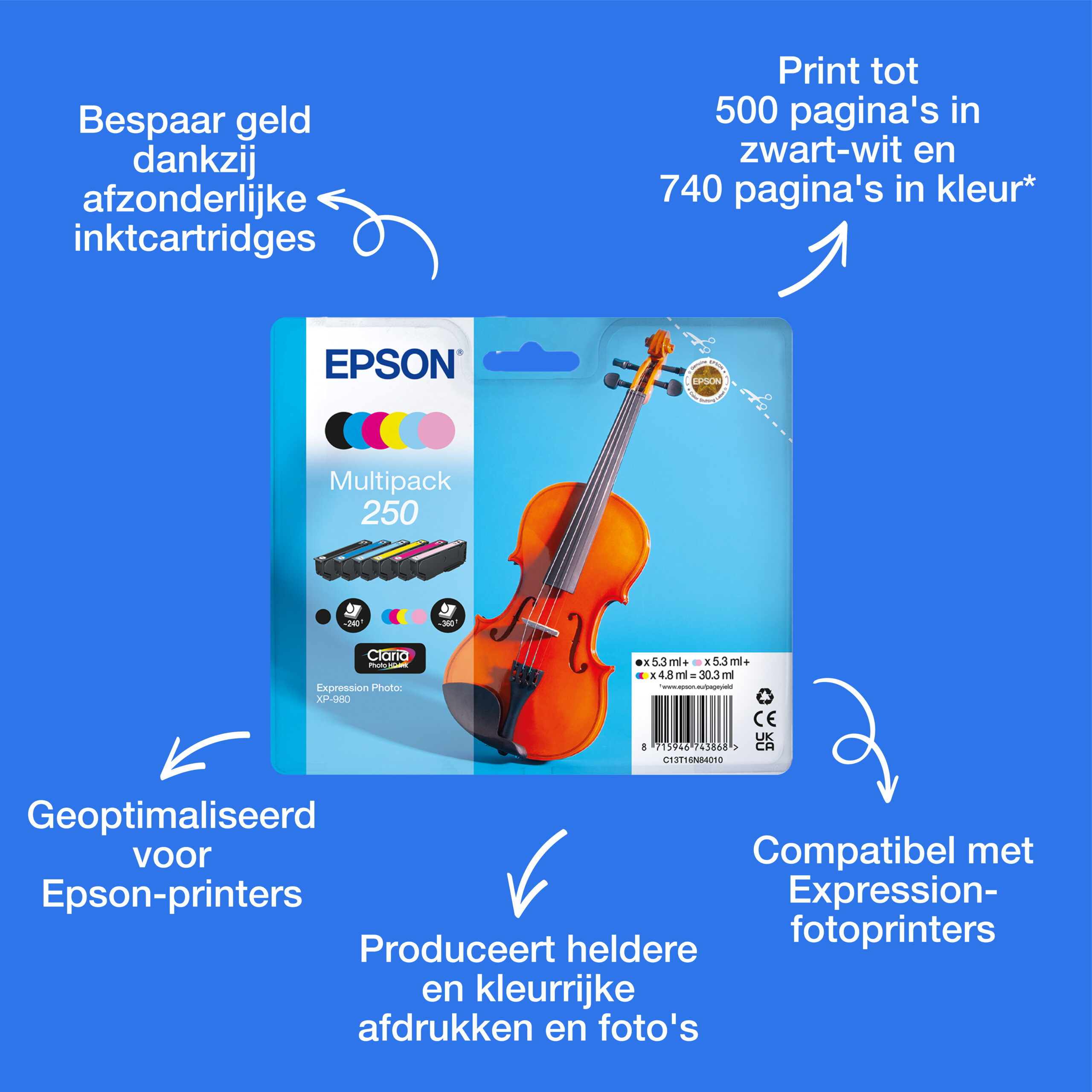 Epson Multipack, 6 kleuren 250 Viool Claria Photo HD-inkt - Afbeelding 4