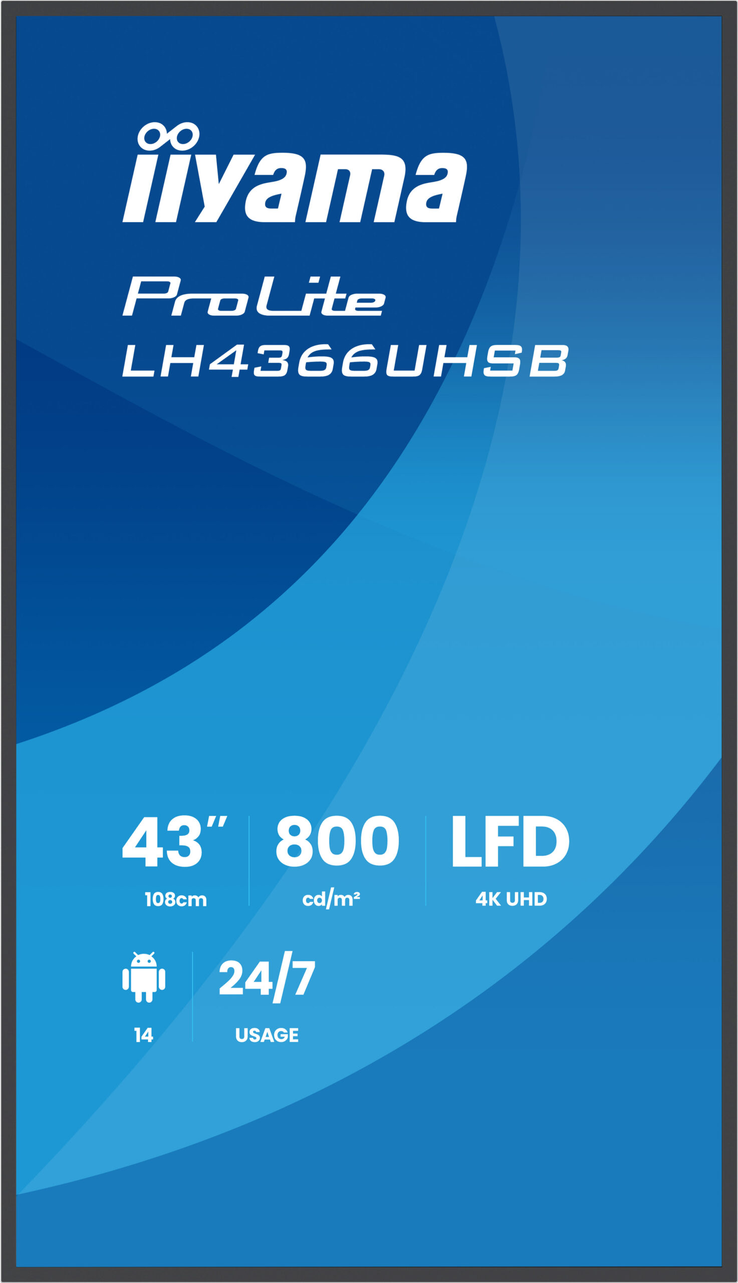 iiyama LH4366UHSB-B1AG beeldkrant Digitale signage flatscreen 109,2 cm (43") LCD Wifi 800 cd/m² 4K Ultra HD Zwart Type processor Android 24/7 - Afbeelding 3