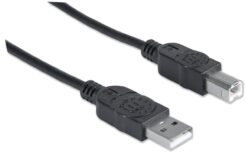 Manhattan USB-A naar USB-B kabel, 3 m, mannelijk naar mannelijk, 480 Mbps (USB 2.0), zwart, levenslange garantie, equivalent aan USB2HAB3M - Afbeelding 3
