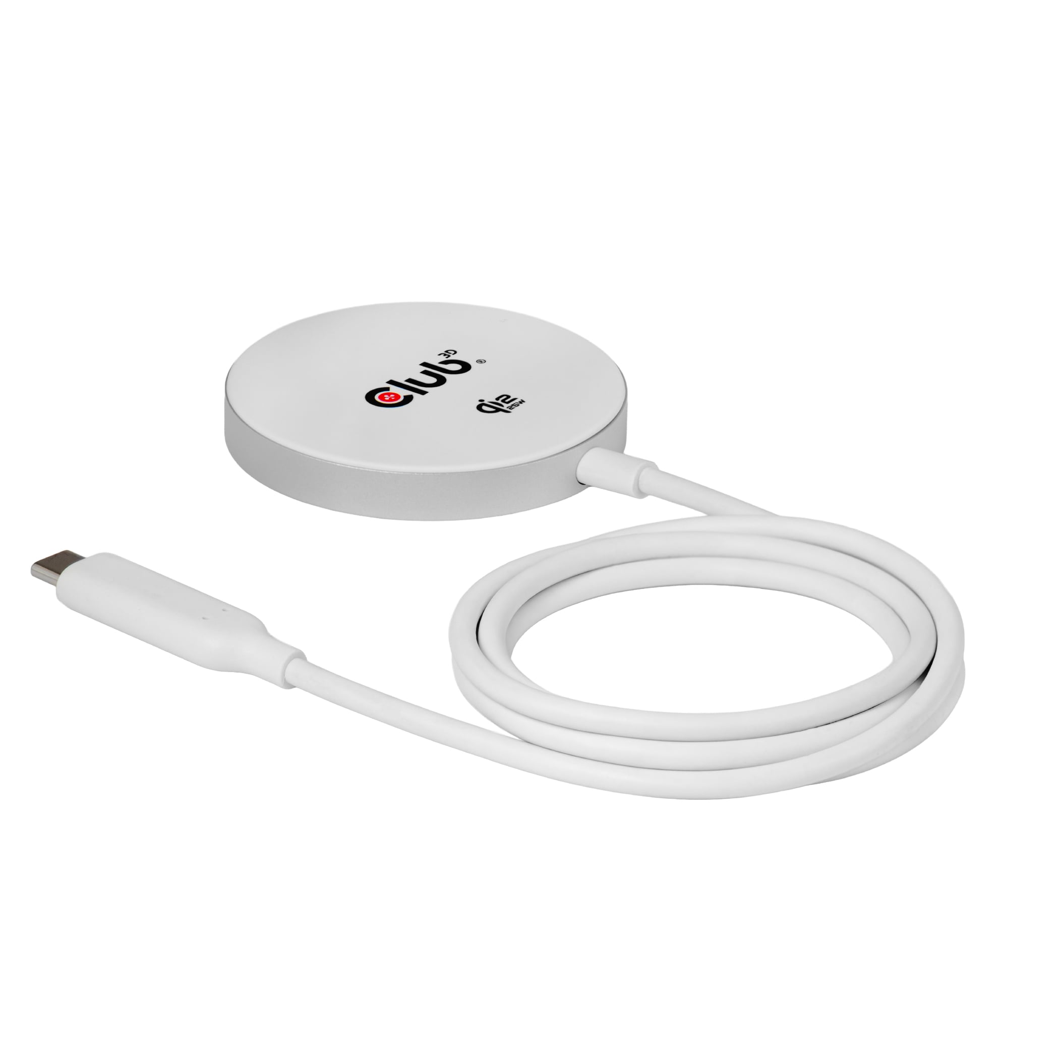 CLUB3D CAC-3026 Qi2 25W draadloze oplader wit Qi 2.2 MagSafe-compatibel magnetisch pad - Afbeelding 2