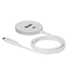 CLUB3D CAC-3026 Qi2 25W draadloze oplader wit Qi 2.2 MagSafe-compatibel magnetisch pad