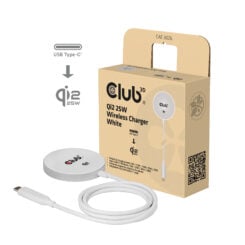 CLUB3D CAC-3026 Qi2 25W draadloze oplader wit Qi 2.2 MagSafe-compatibel magnetisch pad - Afbeelding 3