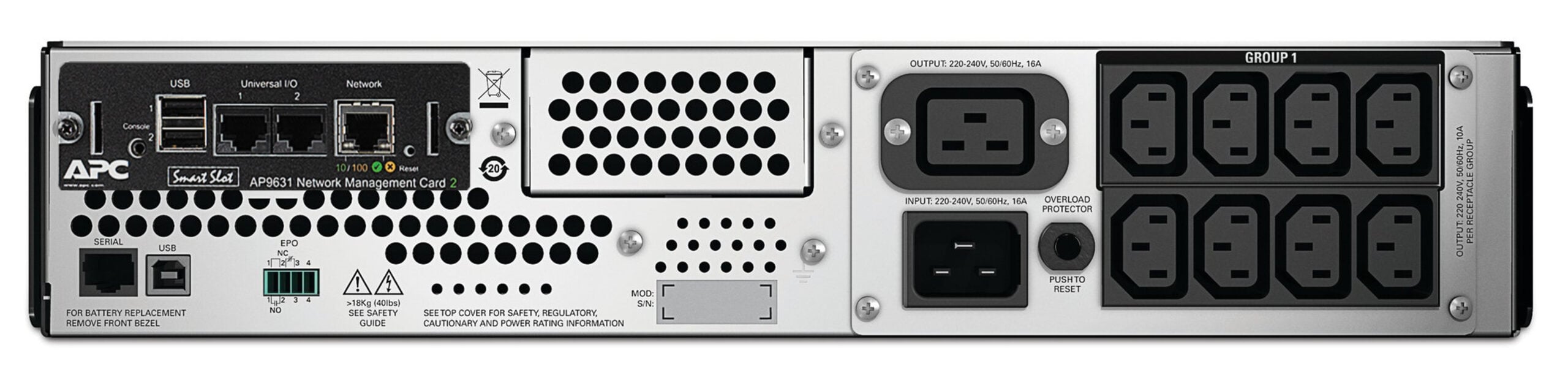 APC Smart-UPS SMT3000RMI2UNC - 8x C13, 1x C19, USB, Rackmount 2U, NMC, 3000VA - Afbeelding 3