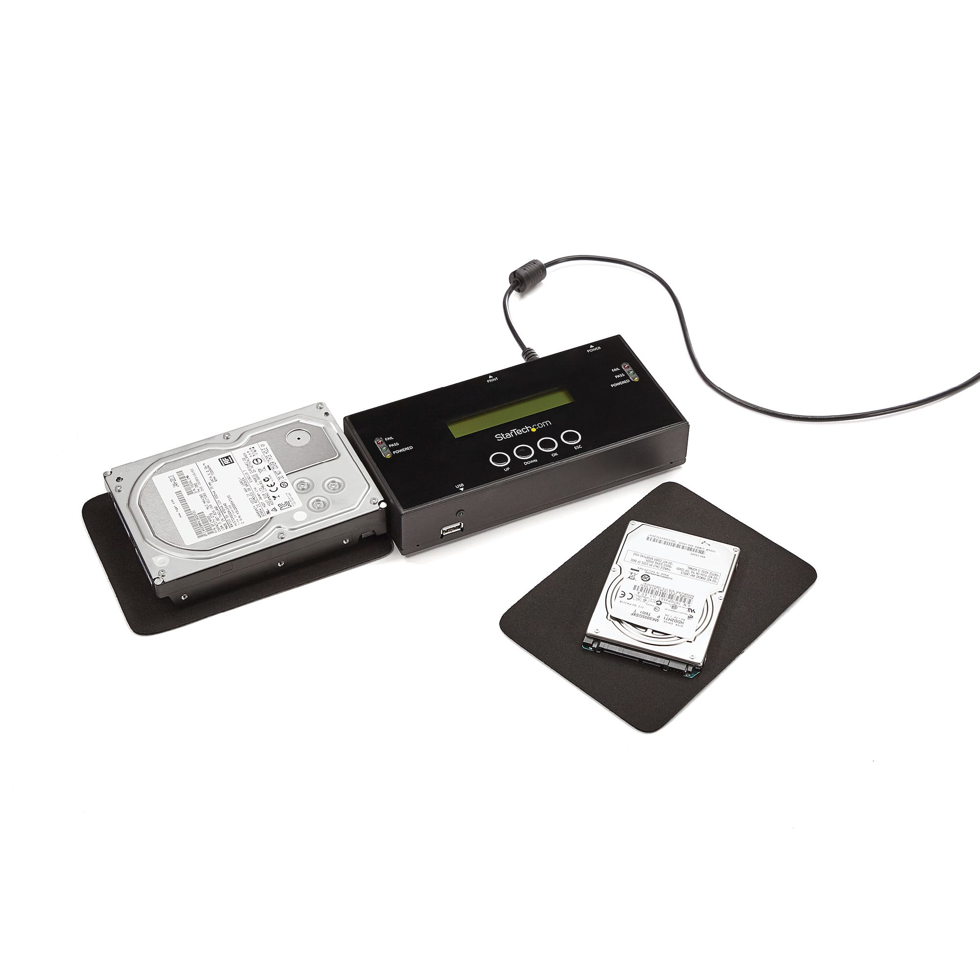 StarTech.com 1:1 Standalone Hard Drive Cloner & Wisser, SAS en SATA HDD/SSD Kloner/Copier/Eraser, Hard Disk Duplicator en Secure Erase Dock, LCD Display, TAA Compliant - Afbeelding 6