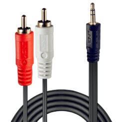 Lindy 35680 audio kabel 1 m 3.5mm 2 x RCA Zwart - Afbeelding 3