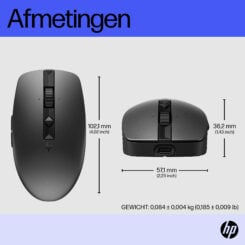 HP 715 oplaadbare muis voor meerdere apparaten - Afbeelding 5