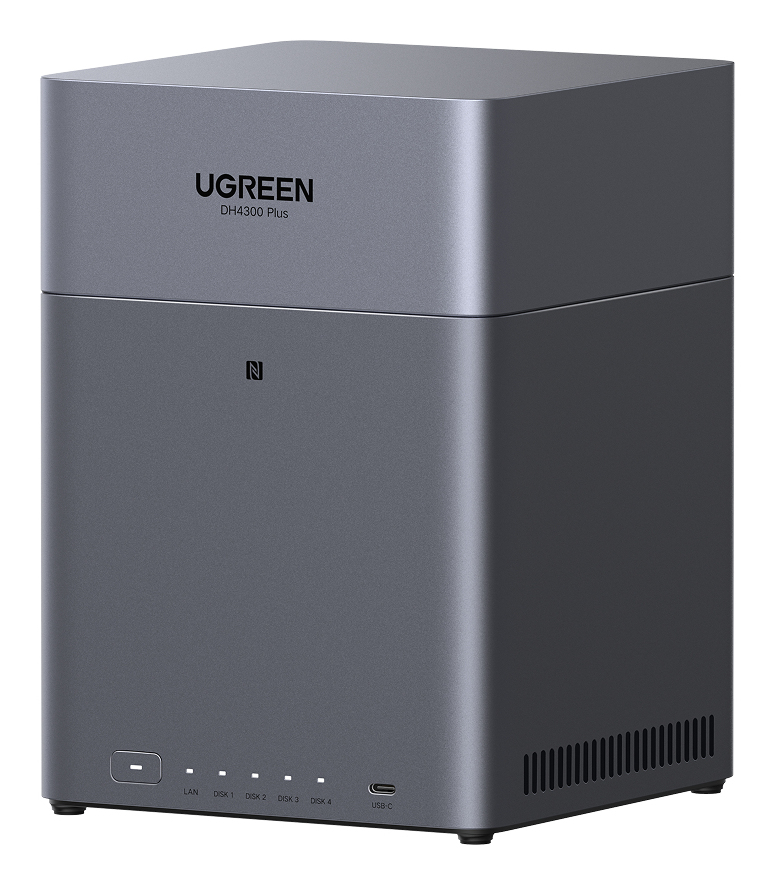 Ugreen DH4300 Plus NAS Mini Tower 8 GB LPPDDR4X UGOS Pro Grijs