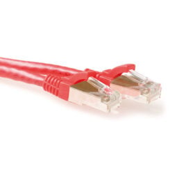 ACT Rode 5 meter LSZH SFTP CAT6A patchkabel snagless met RJ45 connectoren