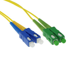 ACT 1 meter LSZH Singlemode 9/125 OS2 glasvezel patchkabel duplex met SC/APC en SC/PC connectoren - Afbeelding 2