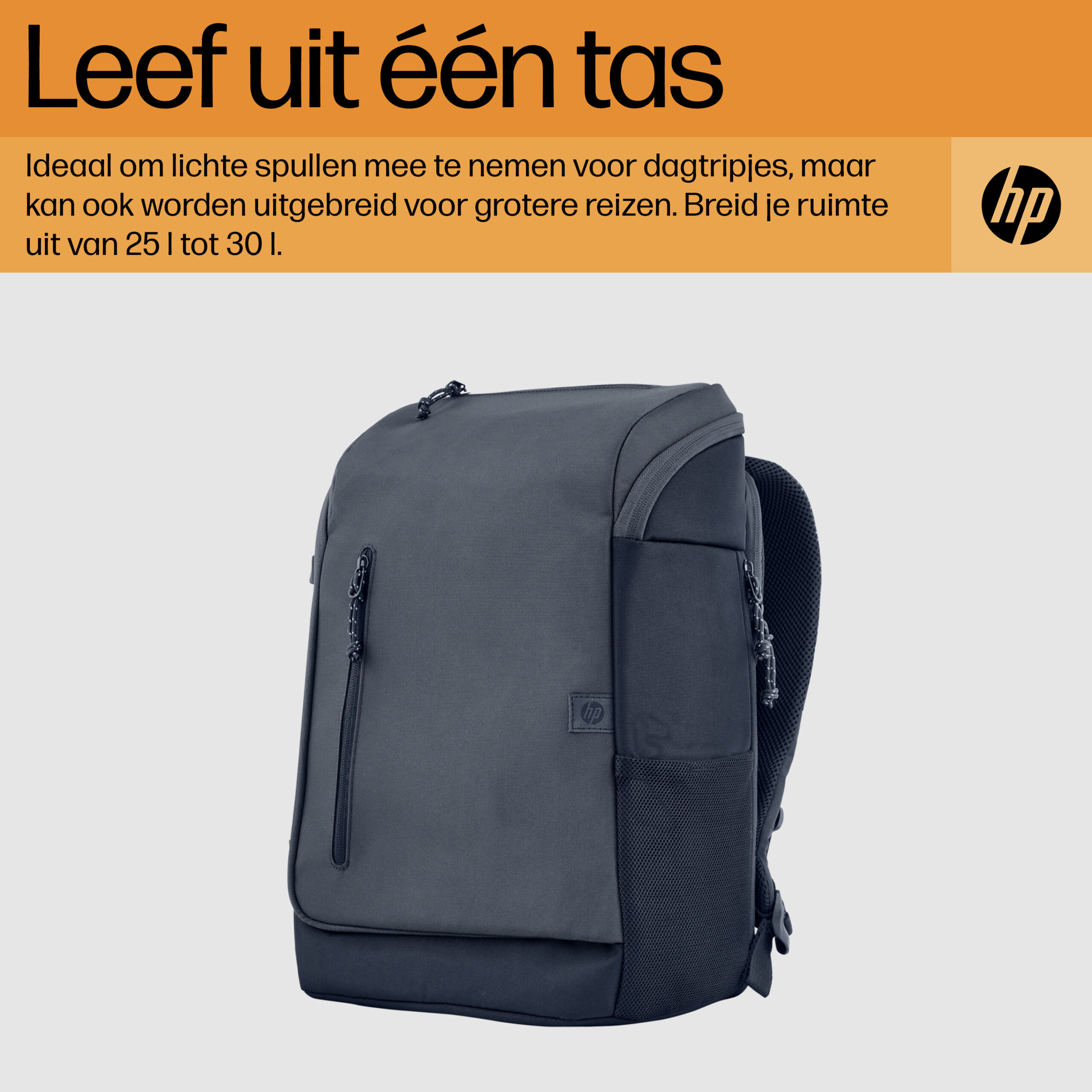 HP Travel 15,6 Iron Grey laptopbackpack, 25 liter - Afbeelding 6