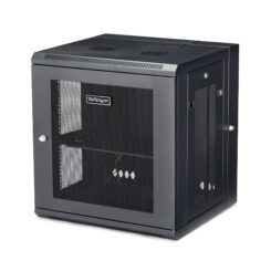 StarTech.com 4 Post 12U Wandmonteerbare Netwerkkast met 1U Schap, 19" Scharnierende Patchkast voor Data/AV/Electronica/Computer Apparatuur, Veelzijdig Geventileerd Server Rack, Vergrendelbaar - Afbeelding 2