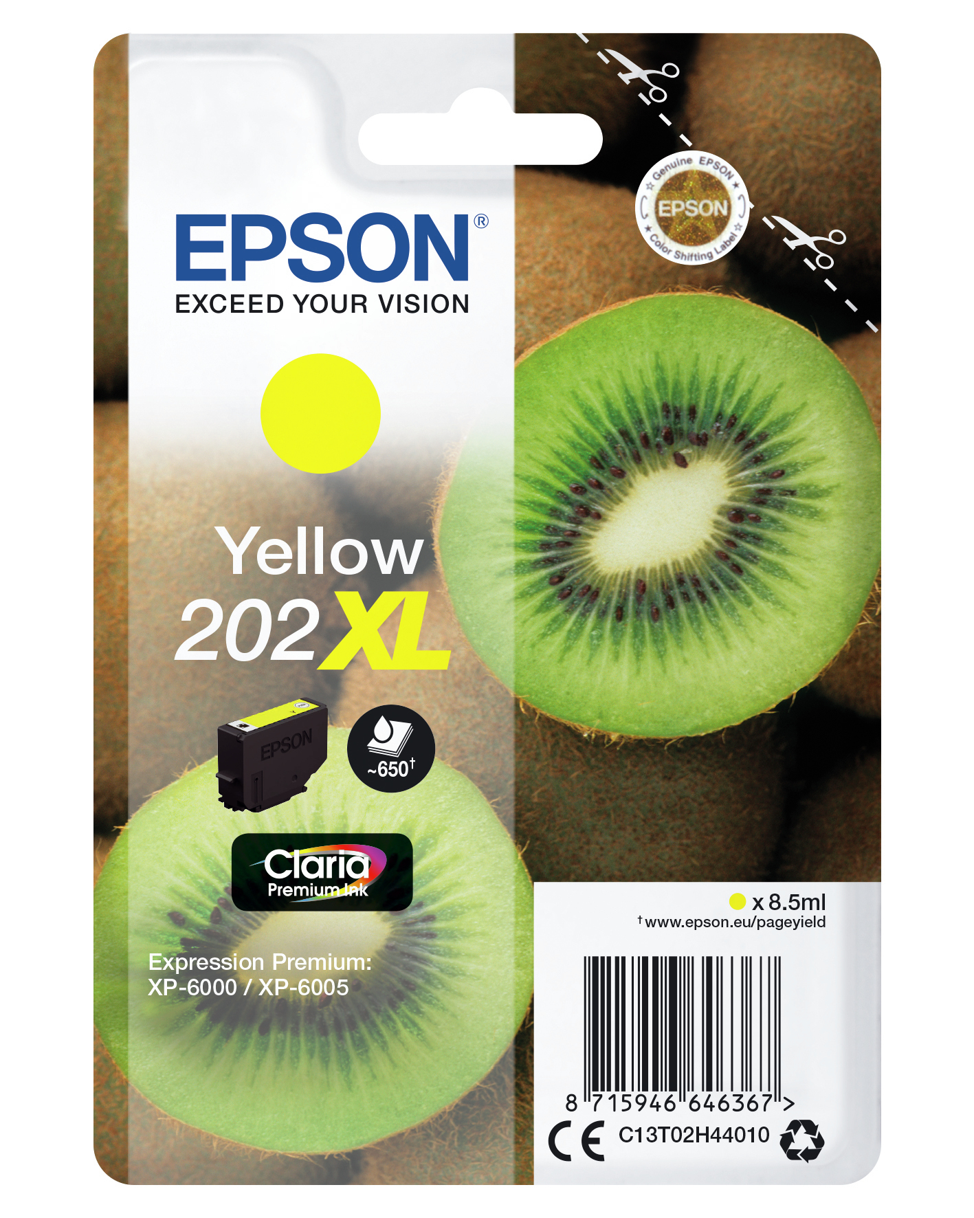 Epson Kiwi Singlepack Yellow 202XL Claria Premium Ink - Afbeelding 3