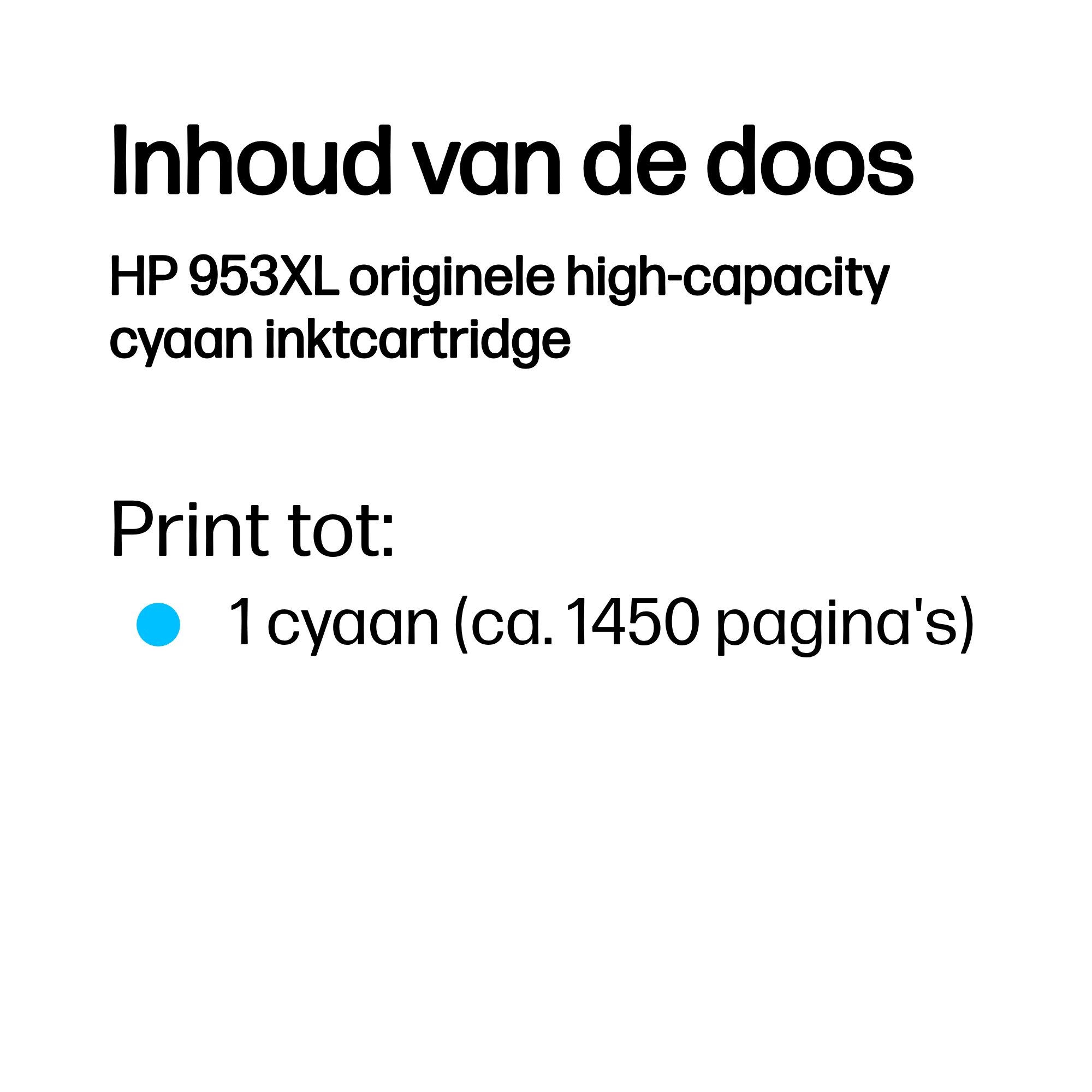 HP 953XL originele high-capacity cyaan inktcartridge - Afbeelding 4