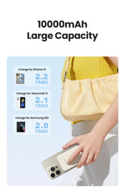Ugreen 25208 powerbank 10000 mAh Draadloos opladen Beige - Afbeelding 6