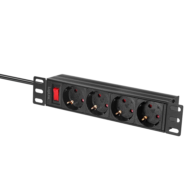 LogiLink PDU4B01 energiedistributie 4 AC-uitgang(en) 1U Zwart - Afbeelding 4