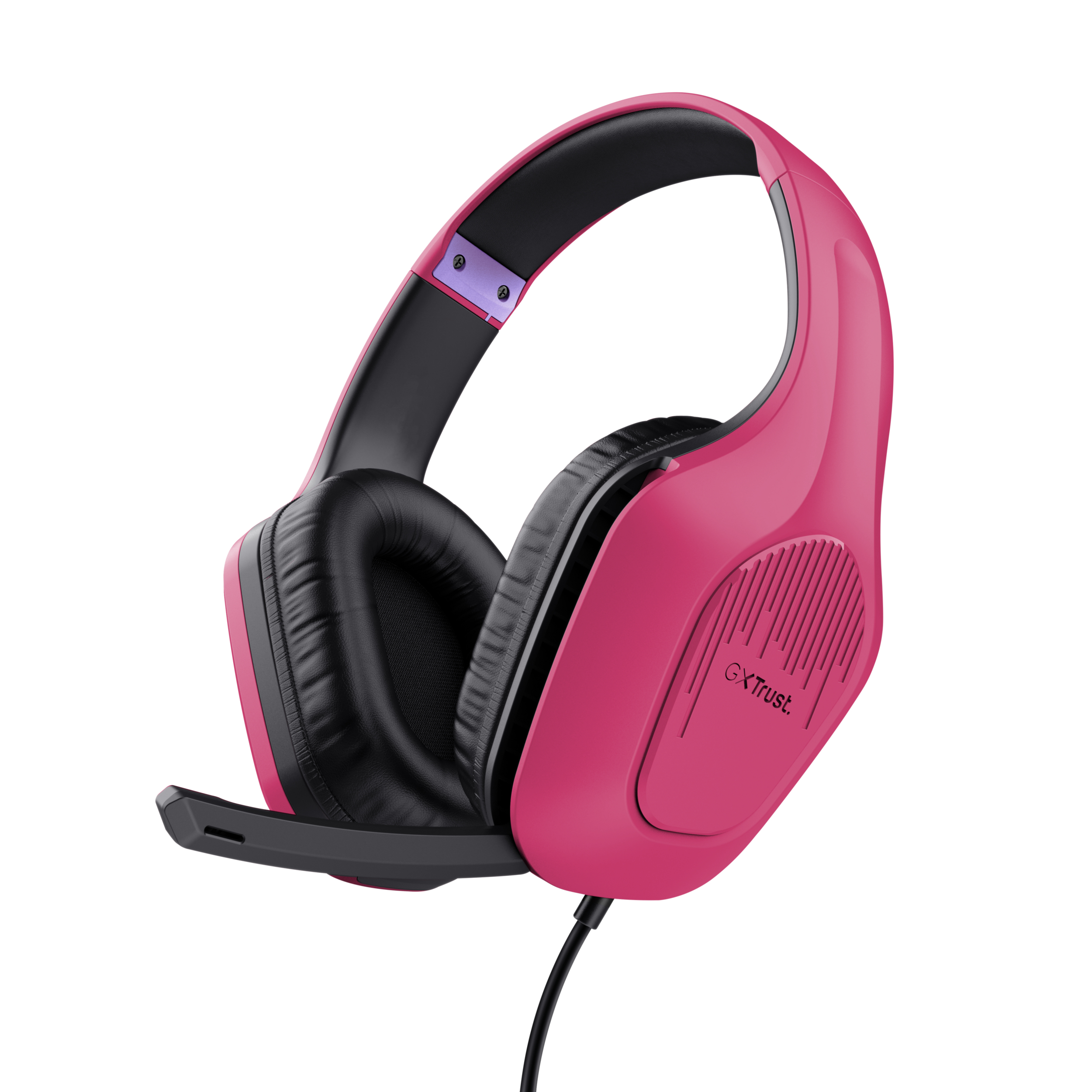 Trust GXT 415P Zirox Gaming Headset - Bedrade gamingheadset – Opklapbare microfoon – 50 mm drivers – Roze - Afbeelding 2