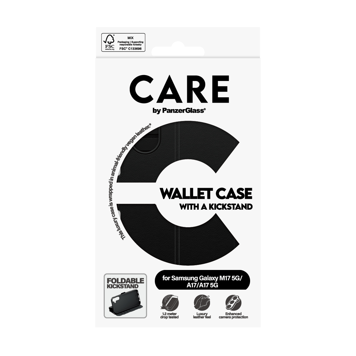 PanzerGlass CARE™ by ® Wallet Case Samsung Galaxy M17 5G | A17 | A17 5G | new A17 mobiele telefoon behuizingen Hoes Zwart - Afbeelding 5