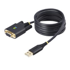 StarTech.com 2m USB naar Null Modem Adapter/Converter Kabel, COM Retention, FTDI, USB-A naar DB9 RS232, Verwisselbare DB9 Schroeven/Moeren, ESD Besherming, Windows/macOS/Linux