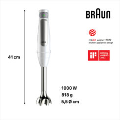 Braun MultiQuick 7 MQ7035IWH 0,6 l Staafmixer 1000 W Roestvrijstaal, Wit - Afbeelding 3