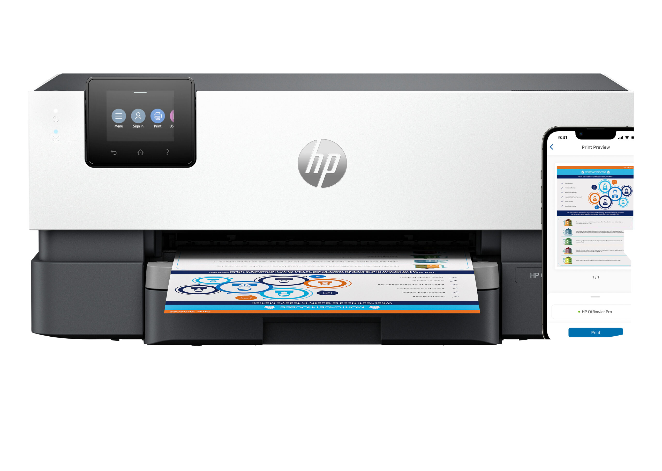 HP OfficeJet Pro 9110b Draadloos Kleur Printer, Dubbelzijdig printen - Afbeelding 2